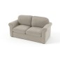 Canapé 2 places convertible en tissu de qualité NIKOS, beige.