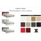 Lit design en cuir italien de luxe AZURO, avec sommier à lattes, couleur personnalisée, 140x190