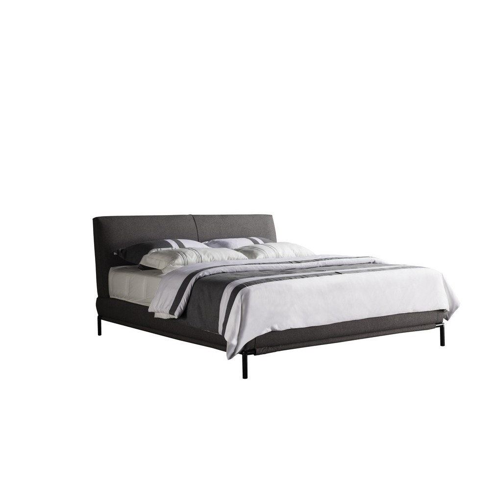 Lit design en tissu de luxe ALVESA, couleur chocolat n°06, 180x200