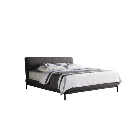 Lit design en tissu de luxe ALVESA, couleur chocolat n°06, 180x200