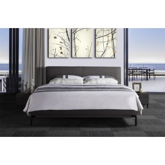 Lit design en tissu de luxe ALVESA, couleur chocolat n°06, 180x200