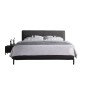 Lit design en tissu de luxe ALVESA, couleur chocolat n°06, 180x200