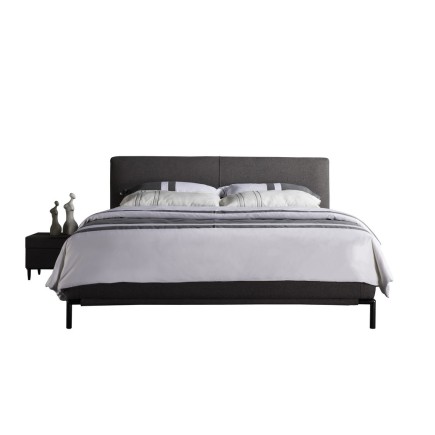 Lit design en tissu de luxe ALVESA, couleur chocolat n°06, 140x190