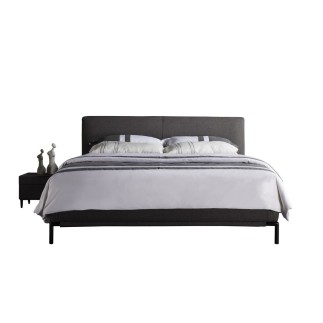 Lit design en tissu de luxe ALVESA, couleur chocolat n°06, 140x200