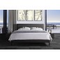 Lit design en tissu de luxe ALVESA, couleur chocolat n°06, 140x200