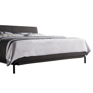 Lit design en tissu de luxe ALVESA, couleur chocolat n°06, 160x200