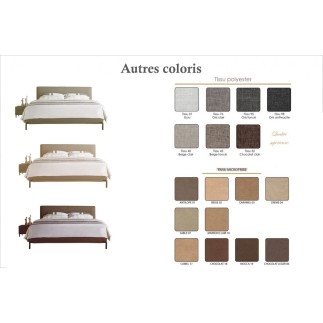 Lit design en tissu de luxe ALVESA, choix de la couleur du tissu, 160x200