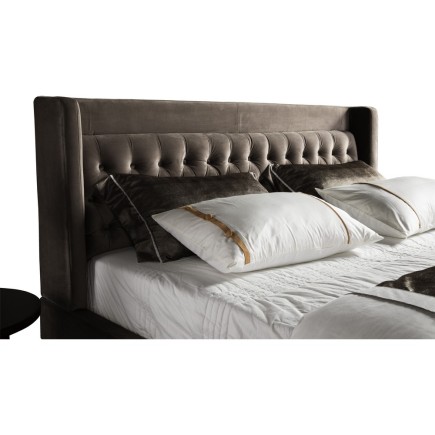 Lit design en tissu de luxe MARTA, couleur chocolat n°06, 180x200