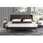 Lit design en tissu de luxe MARTA, couleur chocolat n°06, 180x200
