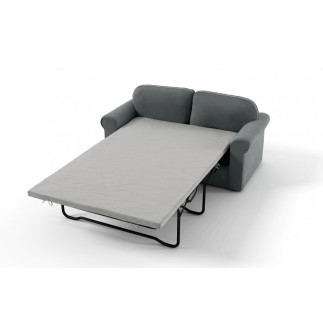 Canapé 3 places convertible en tissu de qualité NIKOS, gris-bleu, Chocolat