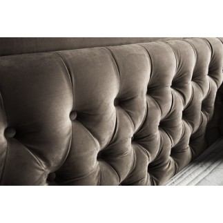 Lit design en tissu de luxe MARTA, couleur chocolat n°06, 140x190