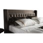 Lit design en tissu de luxe MARTA, couleur chocolat n°06, 140x190