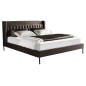 Lit design en tissu de luxe MARTA, couleur chocolat n°06, 140x190