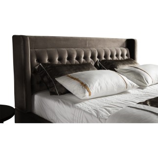 Lit design en tissu de luxe MARTA, couleur chocolat n°06, 160X200