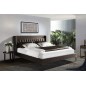 Lit design en tissu de luxe MARTA, couleur chocolat n°06, 160X200