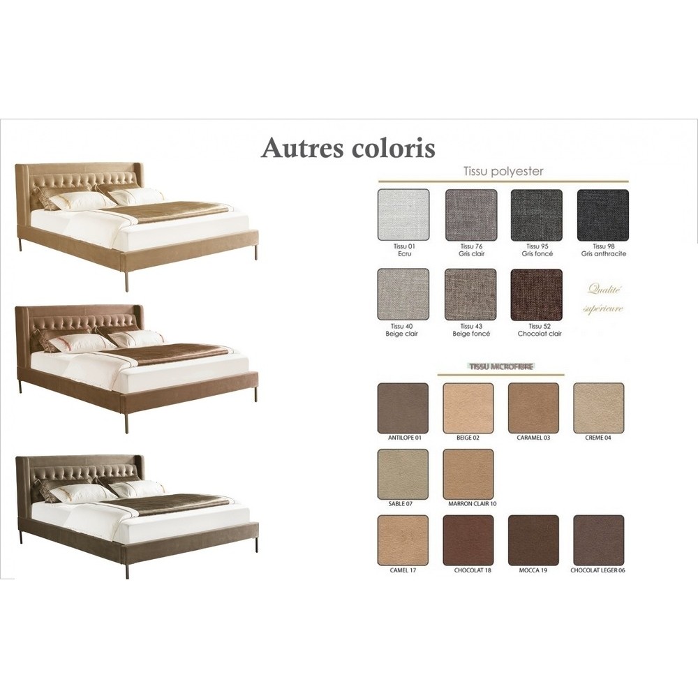 Lit design en tissu de luxe MARTA, choix de la couleur, 180x200, Autre couleur