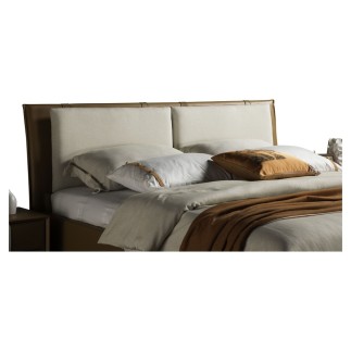 Lit design en cuir et tissu de luxe ELINE, choisissez la couleur du cuir et du tissu, 160x200