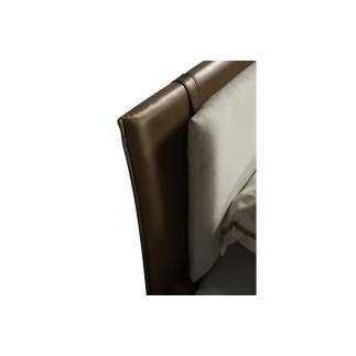 Lit design en cuir et tissu de luxe ELINE, choisissez la couleur du cuir et du tissu, 160x200
