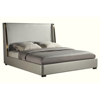 Lit design de luxe PERFECTO, avec sommier à lattes, gris clair , 180x200