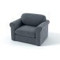 Fauteuil 1 place en tissu de qualité NIKOS, gris-bleu.