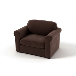 Fauteuil 1 place en tissu de qualité NIKOS, chocolat.