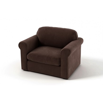 Fauteuil 1 place en tissu de qualité NIKOS, chocolat.