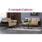 SOLDE DE paiement de la commande : Ensemble de 2 canapés 2 places en cuir italien buffle DUBLIN, couleur beige et tour de caisse