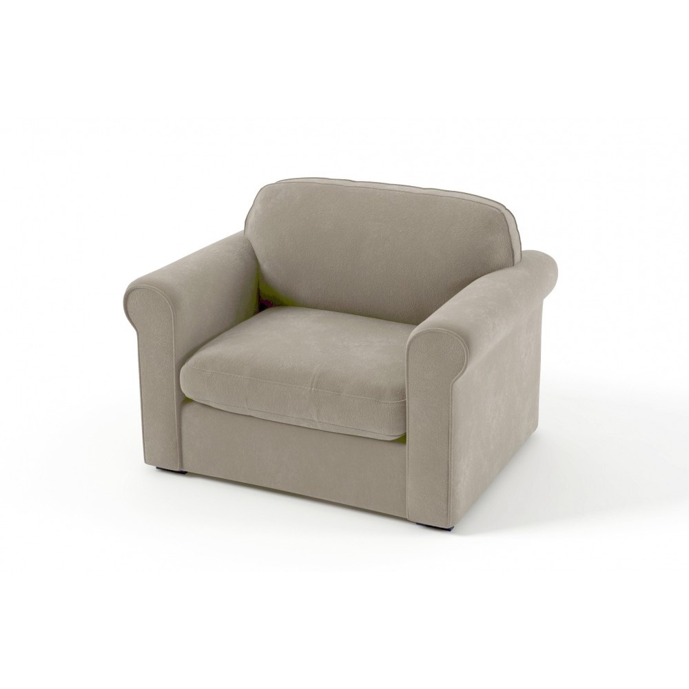 Fauteuil 1 place en tissu de qualité NIKOS, beige.