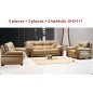 Ensemble OXFORD 4 pièces: composé d'un canapé 3 places + 2 places + 2 fauteuils : 3+2+1+1 en cuir luxe italien vachette, beige ,