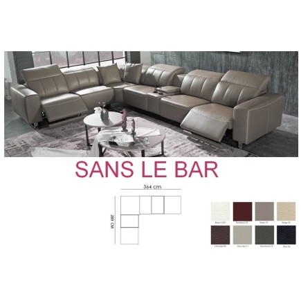 Solde de paiment Canapé d'angle relax en cuir de buffle italien de luxe double relax électrique sans le bar personnalisé sur dem