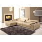 Canapé d'angle en cuir italien 5 places SUEDE, beige, angle gauche