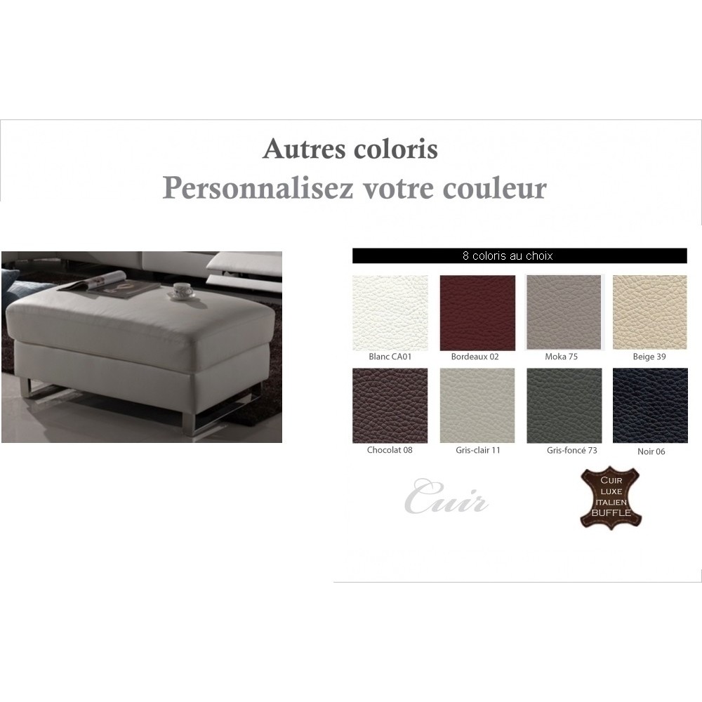 Grand pouf Relaxino en cuir de buffle (gamme de cuir de buffle), choix de la couleur, Personnalisé