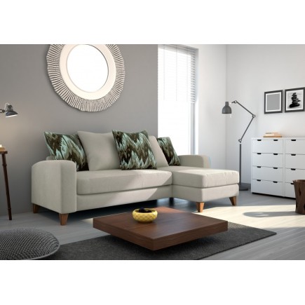 Canapé d'angle en tissu de qualité SATURNE, beige.