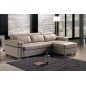 Canapé d'angle convertible cuir buffle italien 5 places, ALLURE, gris foncé, angle droit
