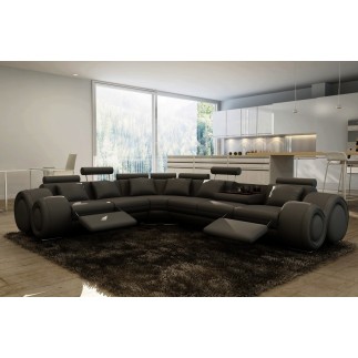 1ER PAIEMENT DE LA COMMANDE : Canapé d'angle en cuir italien 5/6 places petit excelia, noir, angle gauche, 6x sans frais, total