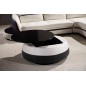 Table basse design de qualité, blanc et noir, GENETO
