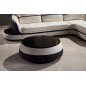 Table basse design de qualité, blanc et noir, GENETO