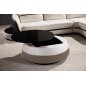 Table basse design de qualité, blanc et moka, GENETO