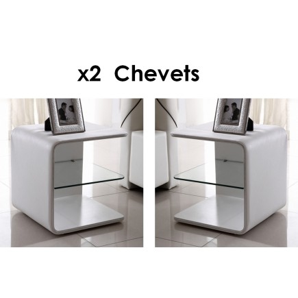 2 Chevets de qualité supérieure ELVIN, blanc (gauche et droit)