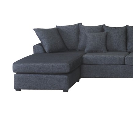 Canapé d'angle panoramique en tissu de qualité BELO, méridienne droite, gris