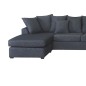 Canapé d'angle panoramique en tissu de qualité BELO, méridienne droite, gris