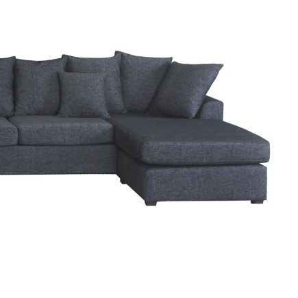Canapé d'angle panoramique en tissu de qualité BELO, méridienne gauche, gris