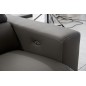 Canapé d'angle avec 2 relax électriques en cuir de buffle italien de luxe, 8 places MONACO, POUF OFFERT, gris foncé, angle droit
