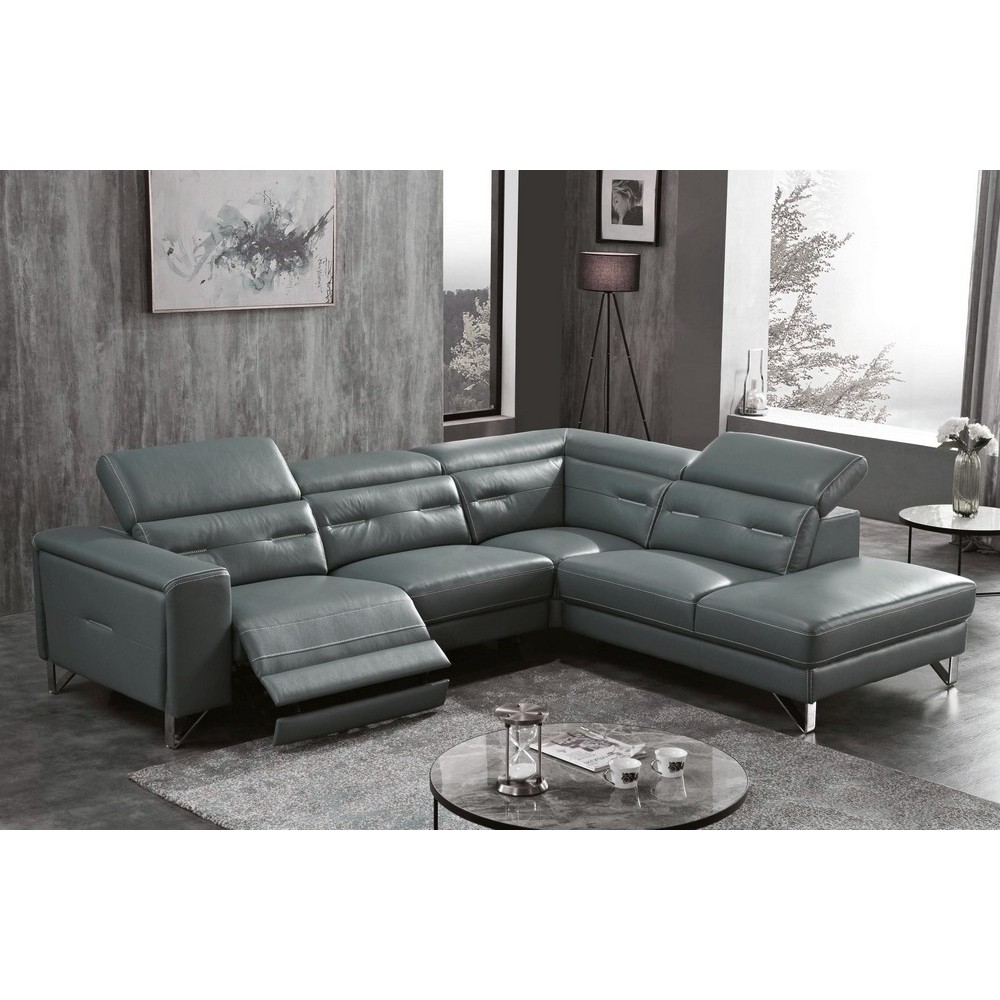 1er paiement de la commande: Canapé d'angle avec un relax électrique en cuir de buffle italien de luxe 6 places revolax gris fon 1er paiement de la commande: Canapé d'angle avec un relax électrique en cuir de buffle italien de luxe 6 places revolax gris fon