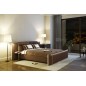 Lit en cuir italien de luxe DORNA, chocolat, 160x200