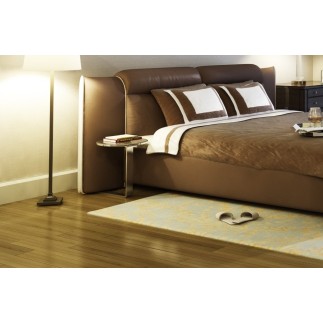 Lit en cuir italien de luxe DORNA, chocolat, 160x200
