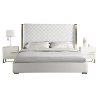 2eme paiement de la commande: Lit design en cuir italien de luxe perfecto, avec sommier à lattes, blanc, 140x190, , montant tota