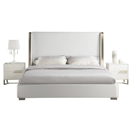 2eme paiement de la commande: Lit design en cuir italien de luxe perfecto, avec sommier à lattes, blanc, 140x190, , montant tota