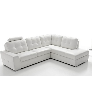 Canapé d'angle TOSCA en simili cuir de qualité supérieure, angle droit, blanc