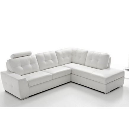 Canapé d'angle TOSCA en simili cuir de qualité supérieure, angle droit, blanc